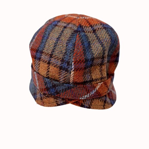 Vintage Irish Plaid Wool Hat Newsboy Cap Fall Bucket Cloche Autumn Campus Style - Picture 5 of 16